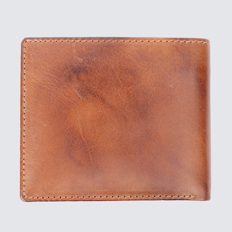 Tan Crest Leather Wallet