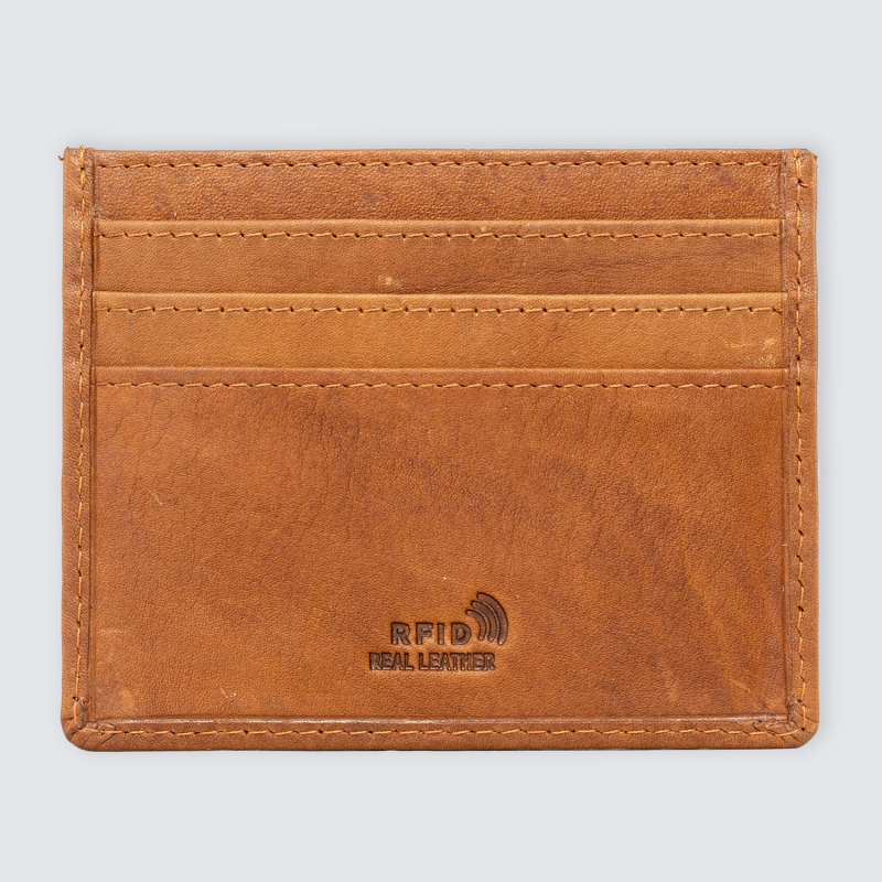 Tan Leather Card Wallet