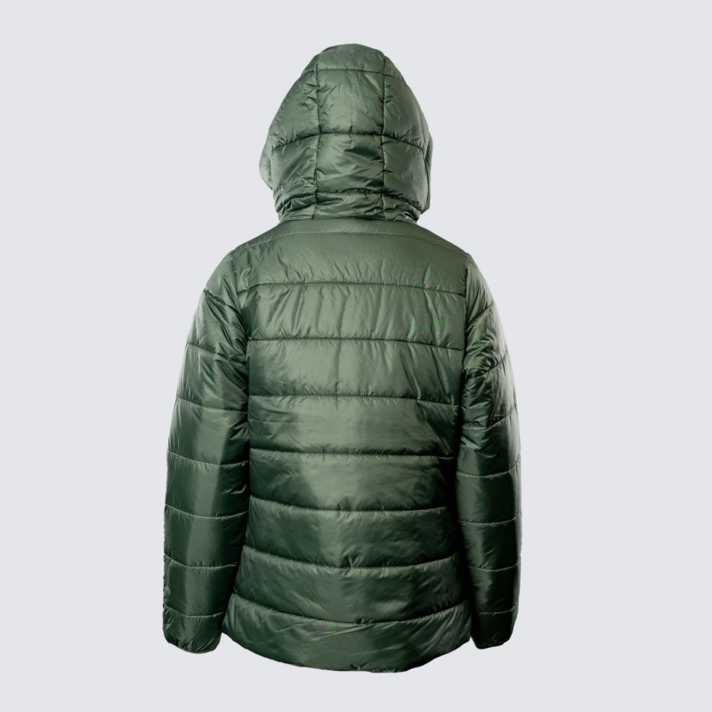 Womens Green Crest Quilted Jacket