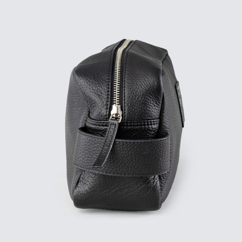 Real Leather Crest Wash Bag