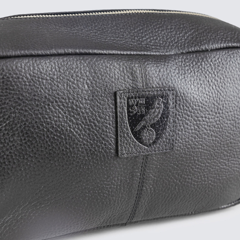 Real Leather Crest Wash Bag