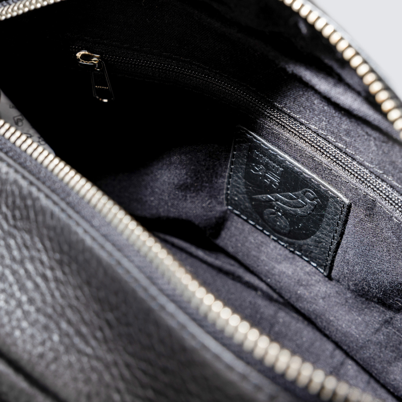 Real Leather Crest Wash Bag