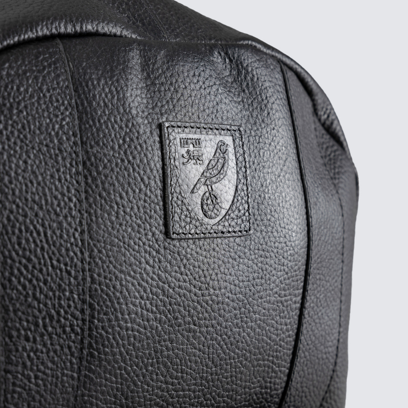 Real Black Leather Crest Backpack
