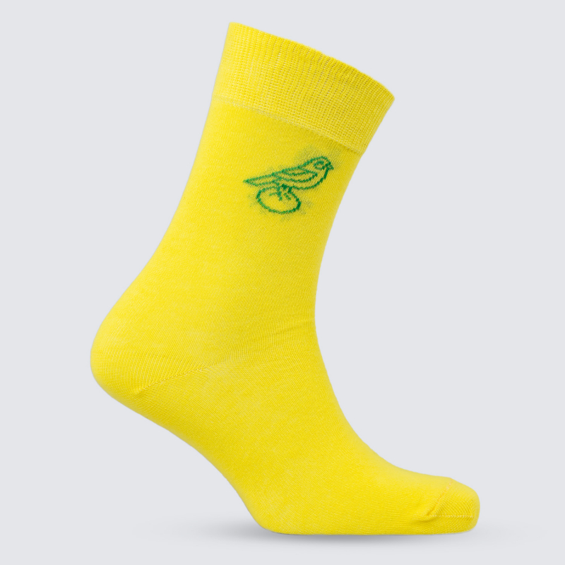 Yellow Outline Canary on ball Socks