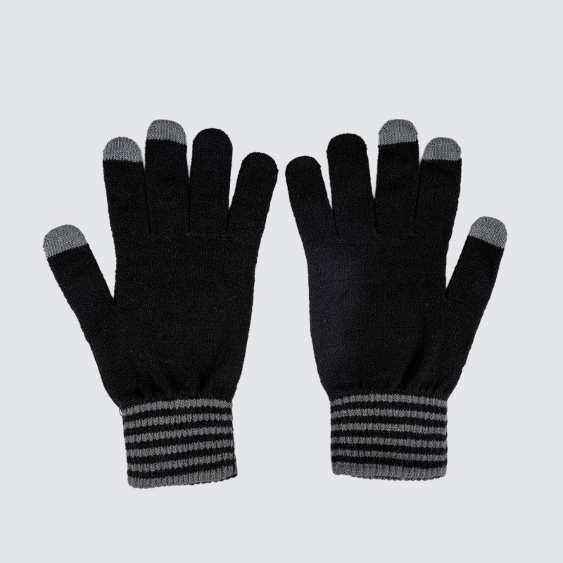 Norwich City Adult Black Crest Touch Gloves
