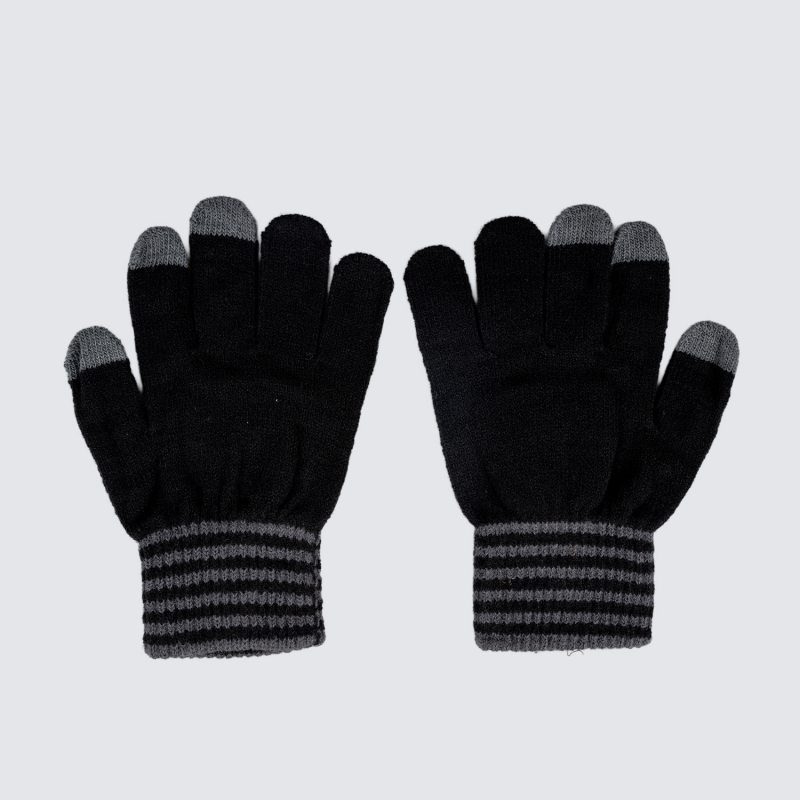 Norwich City Kids Black Crest Touch Gloves