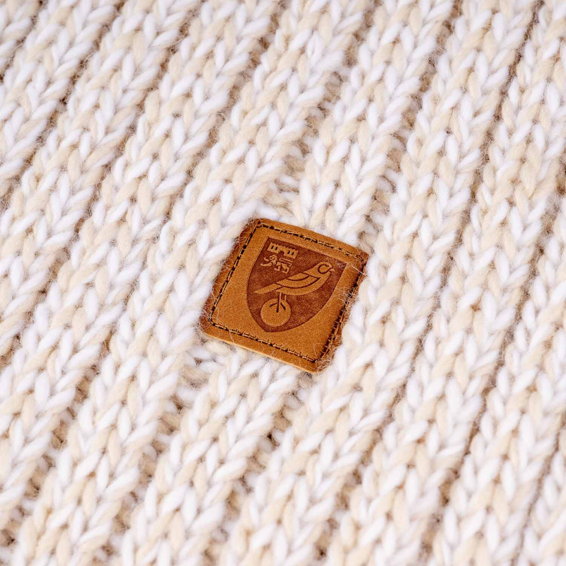 Norwich City Womens Stone Ribbed Knit Scarf