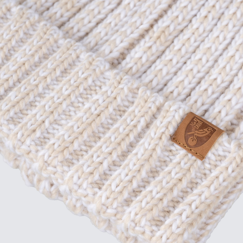 Norwich City Womens Stone Ribbed Knit Bobble