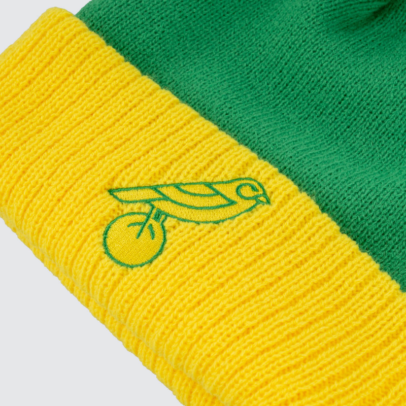 Norwich City Yellow Ribbed Bobble Hat