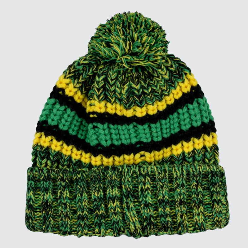 Norwich City Crest Bobble Hat Blk/Ylw/Grn