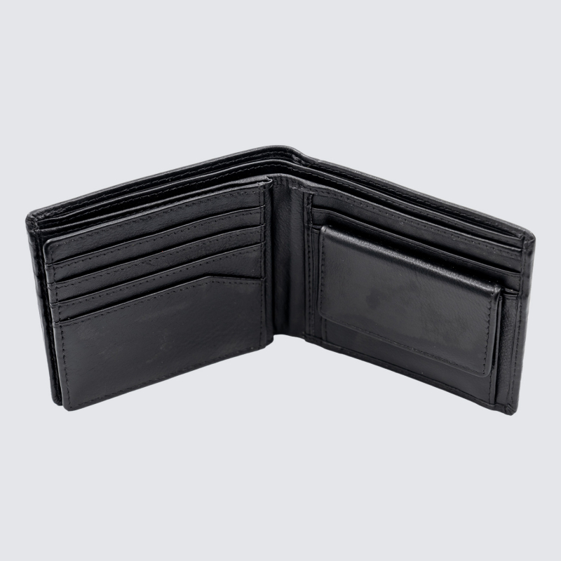 Black Coin Pouch Leather Wallet