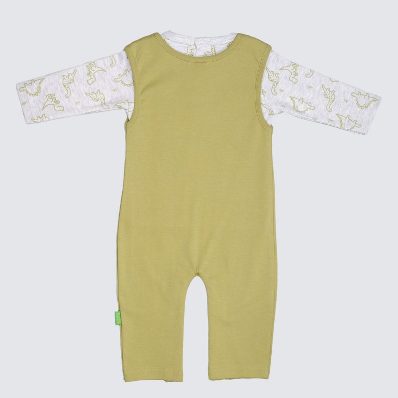 Norwich City Dinosaur Dungaree Set Mint