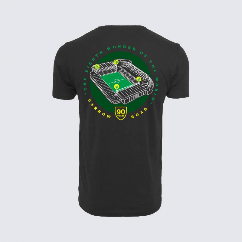 Norwich City 90 Years Carrow Road T-Shirt Black