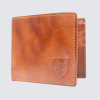 Tan Crest Leather Wallet