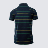 Adults Navy Stripe Crest Polo