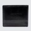 Black Stitch Crest Leather Wallet