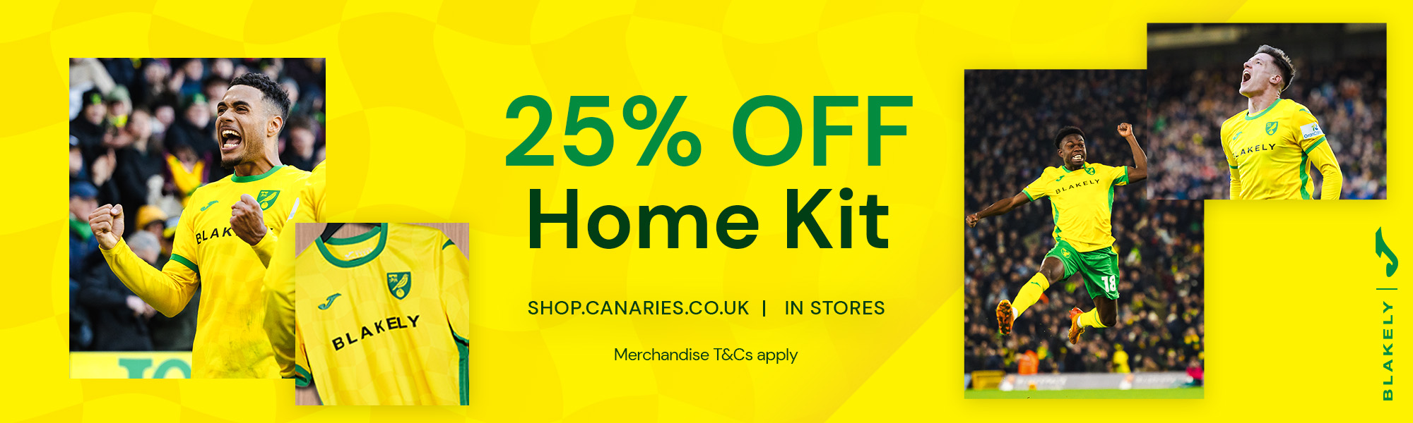 25% Off Home Kit | Shop.canaries.co.uk | In Stores | Merchandise T&Cs apply