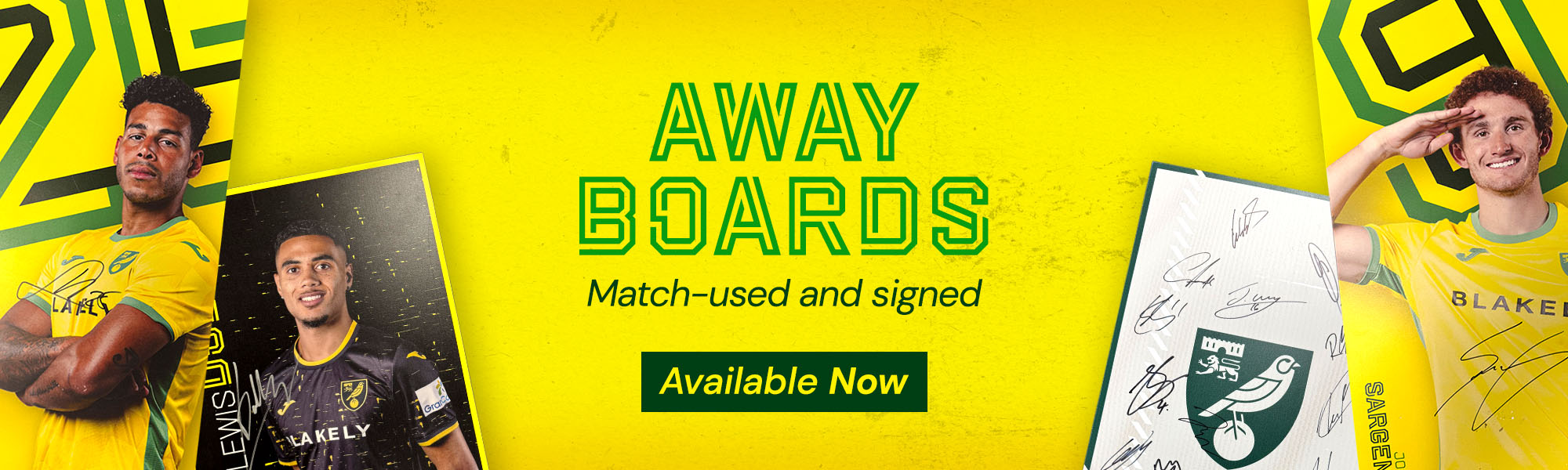 Away Board - Match-used and signed. Available now