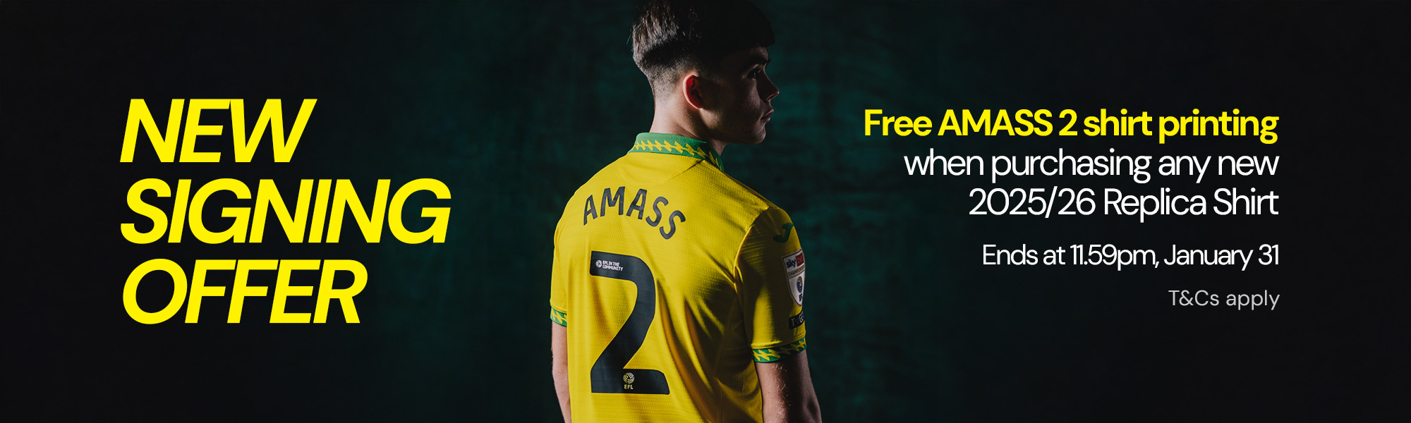 NEW SIGNING OFFER  Free AMASS 2 shirt printing when purchasing a new 2025/26 Replica Shirt