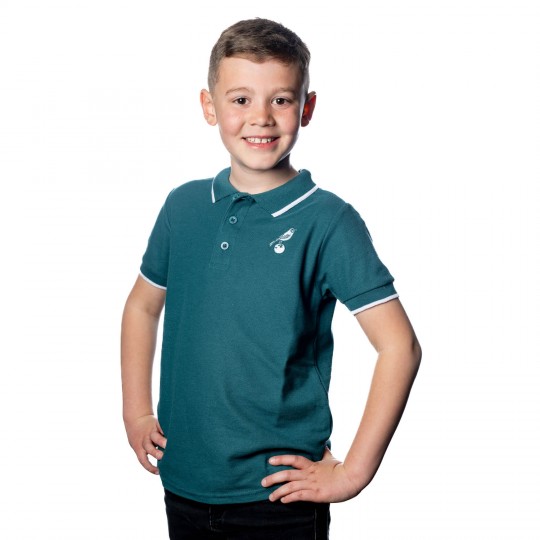 Kids Teal Tipped Polo