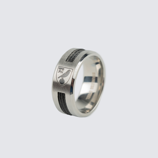 Mens wedding band hot sale with cable inlay