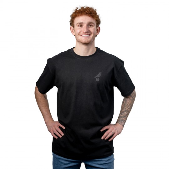 Adult Oversized Black Printed T-Shirt 