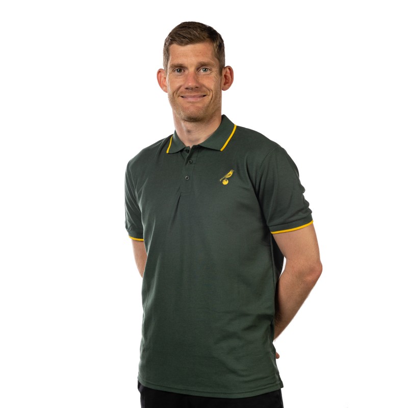 Mens Bottle Green Tipped Polo