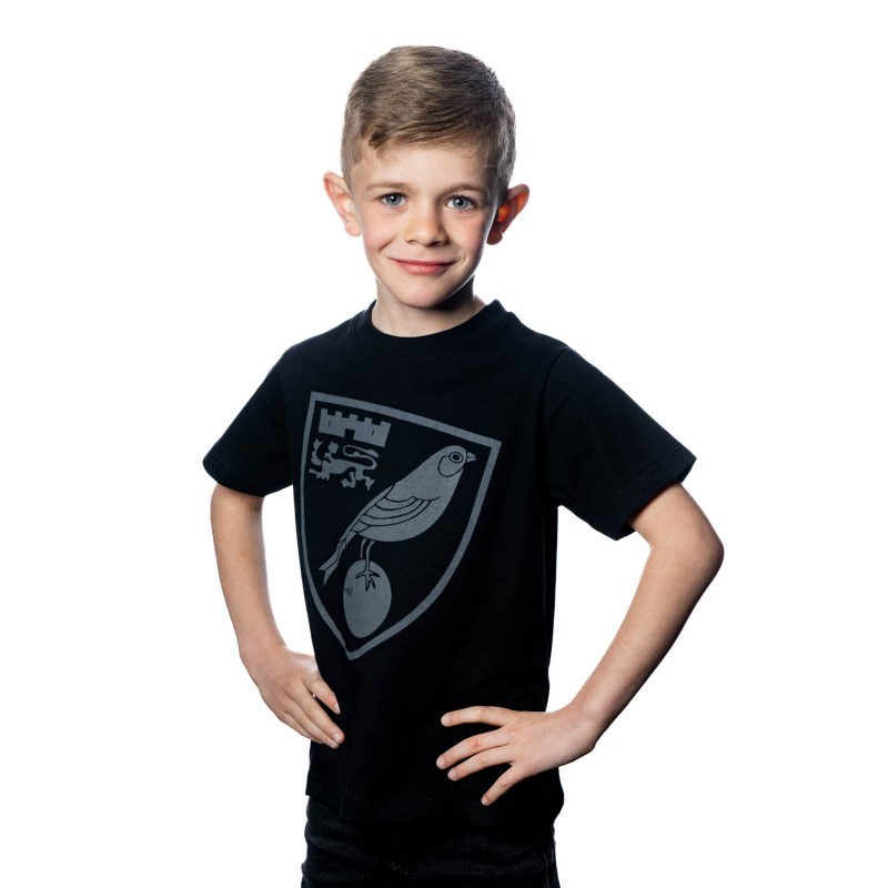 Kids Black Slanted Crest T-Shirt