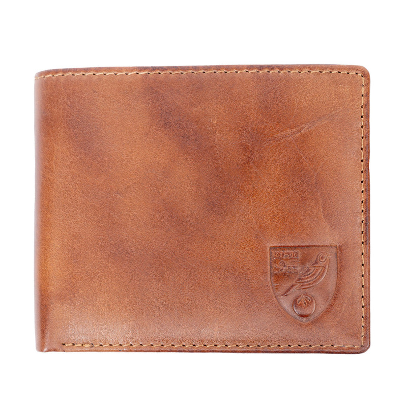 Tan Crest Leather Wallet