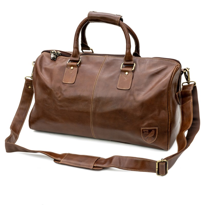 Real Leather Crest Holdall