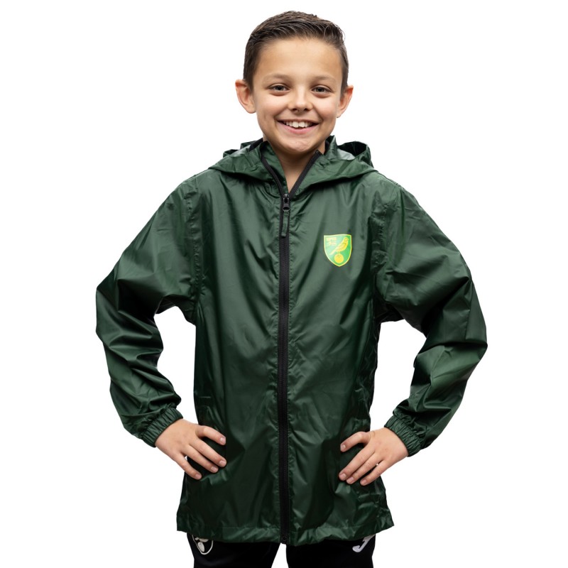 Junior Dark Green Packaway Rain Coat 