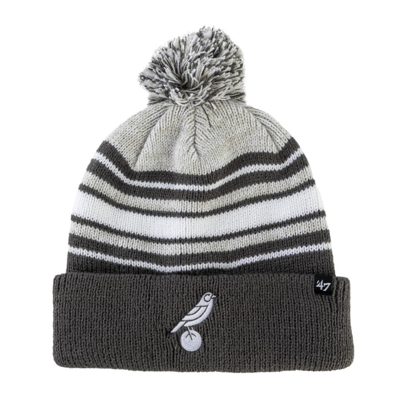 47 Junior Cuff Knit Bobble Hat Charcoal/Grey/White
