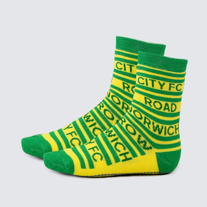 Junior Carrow Road Slipper Socks 12-3 Junior Carrow Road Slipper Socks 12-3