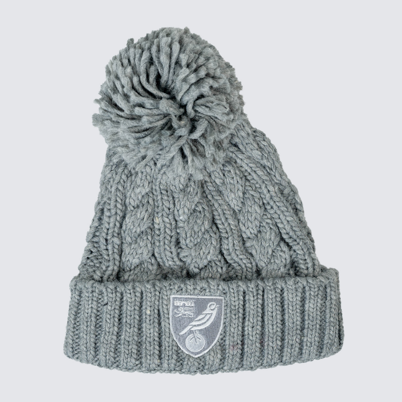Grey Cable Knit Bobble  Grey Cable Knit Bobble