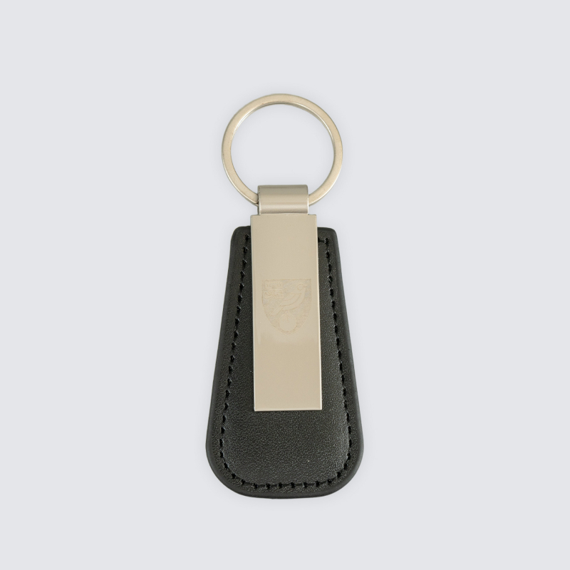 Lasered Leather Crest Keyring