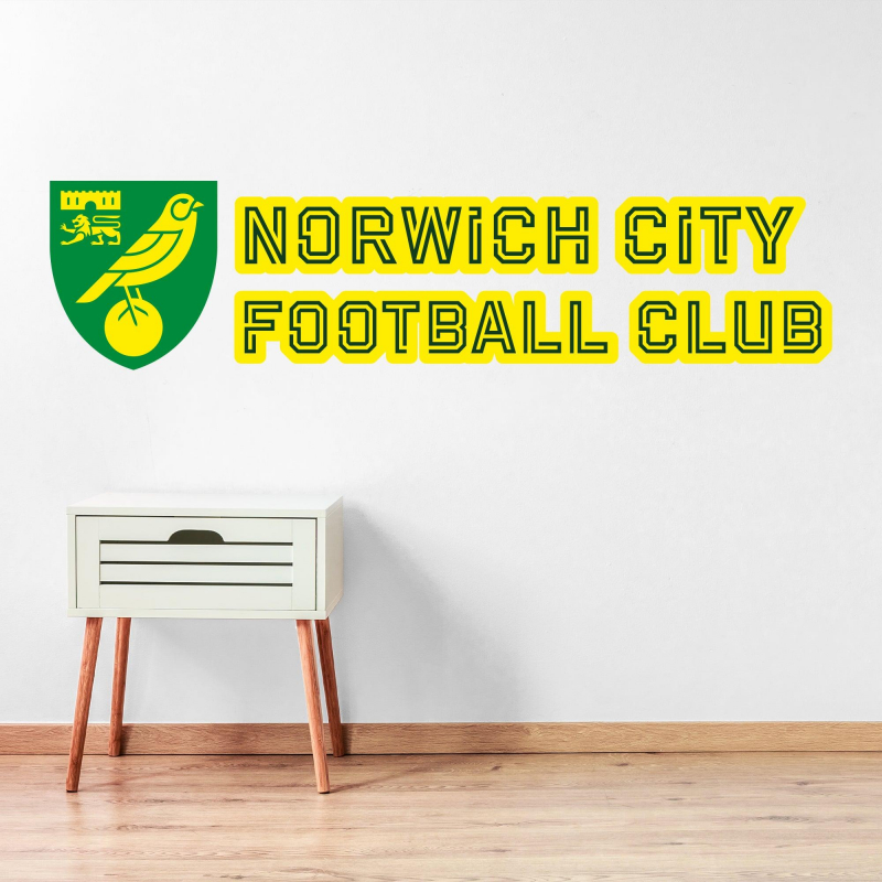 Norwich City FC - Crest & Club Name Wall Sticker