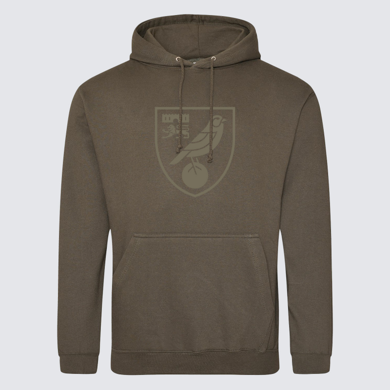 Norwich City Olive Crest Hoodie Norwich City Olive Crest Hoodie
