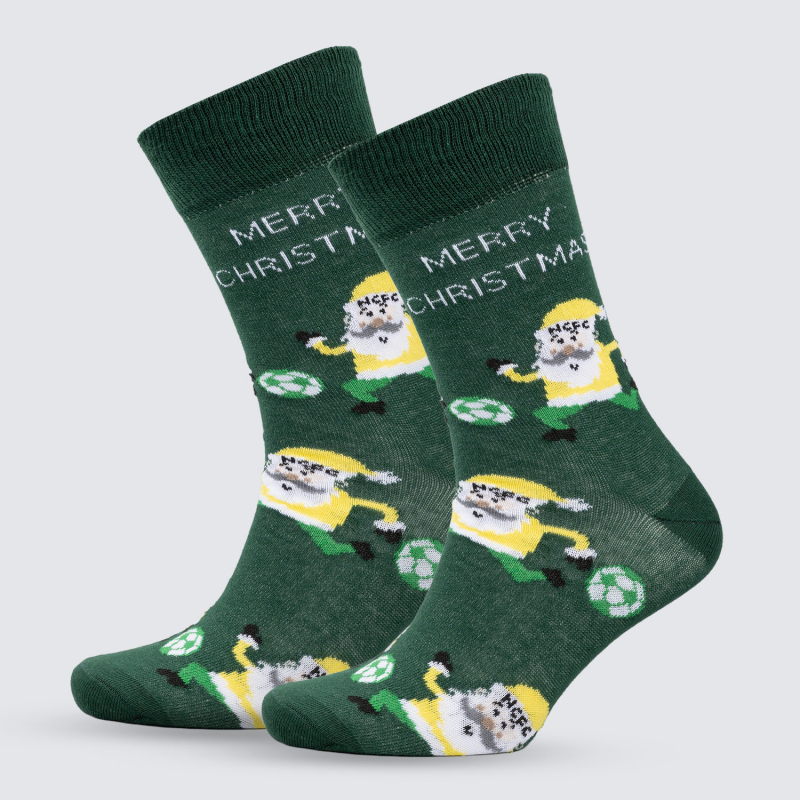 NCFC Dark Green Christmas Santa Socks