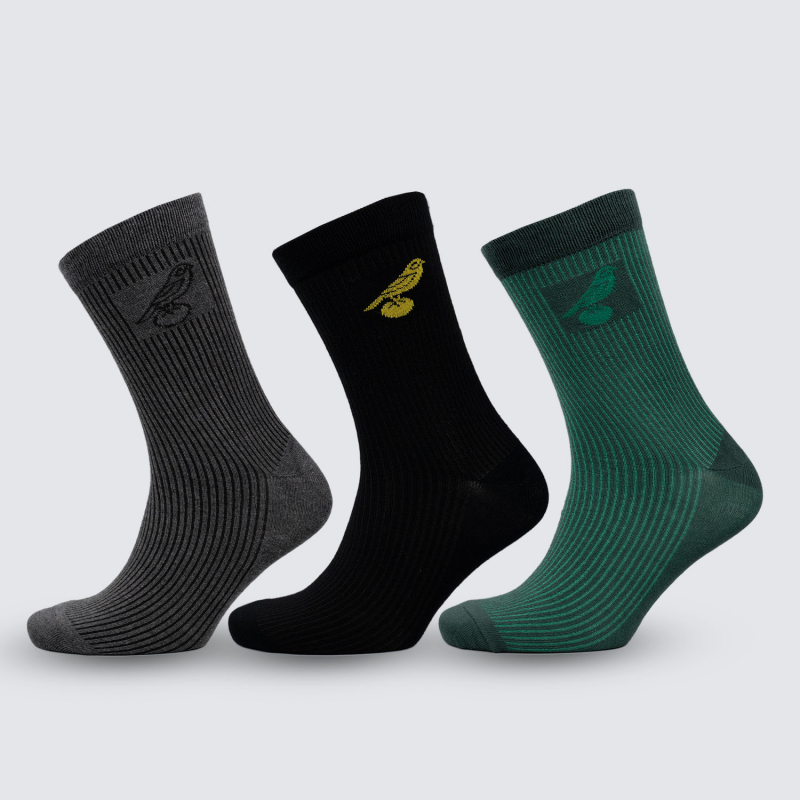 NCFC 3pk Canary On Ball Bamboo Socks