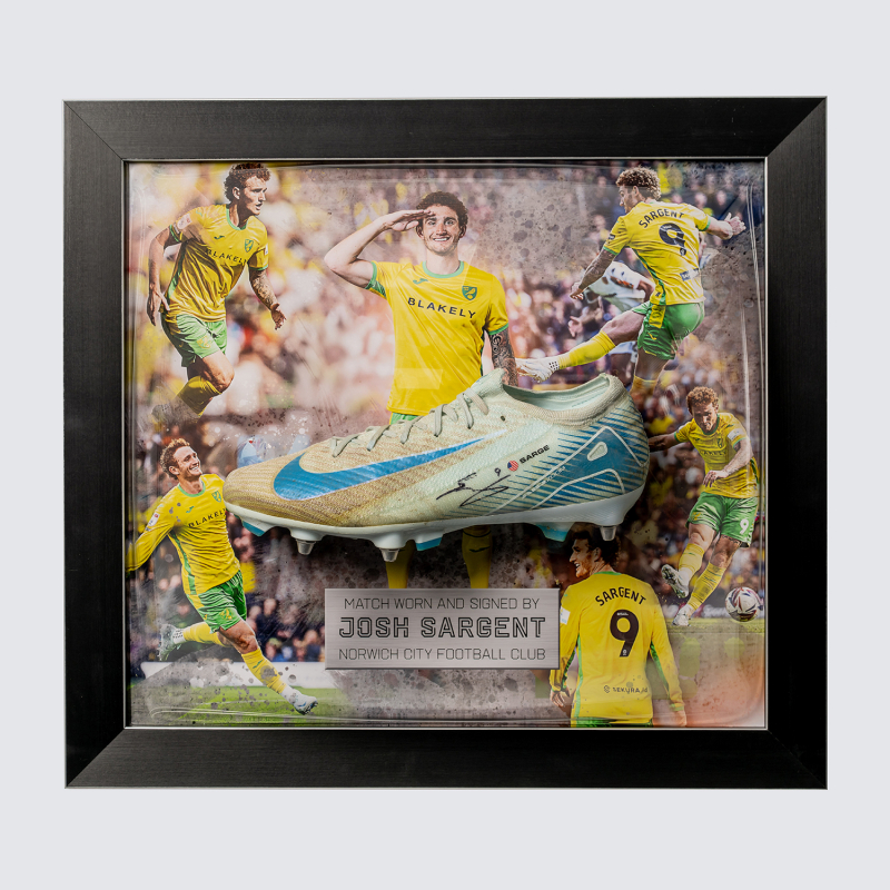 2024/25 Framed Signed Matchworn Boot - Sargent (L)