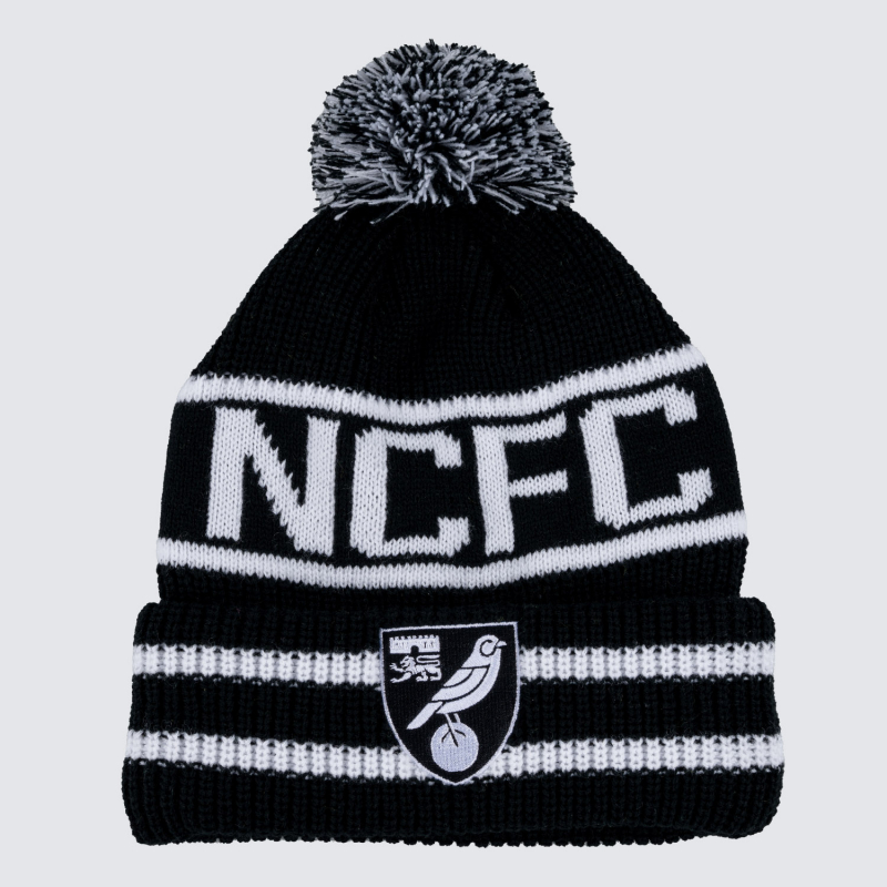 Norwich City Blk/Wht NCFC Bobble Hat  Norwich City Blk/Wht NCFC Bobble Hat