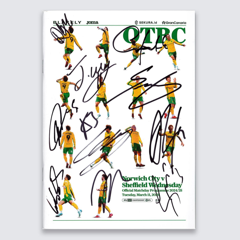Programme v Sheffield Wed 24-25 - SQUAD SIGNED