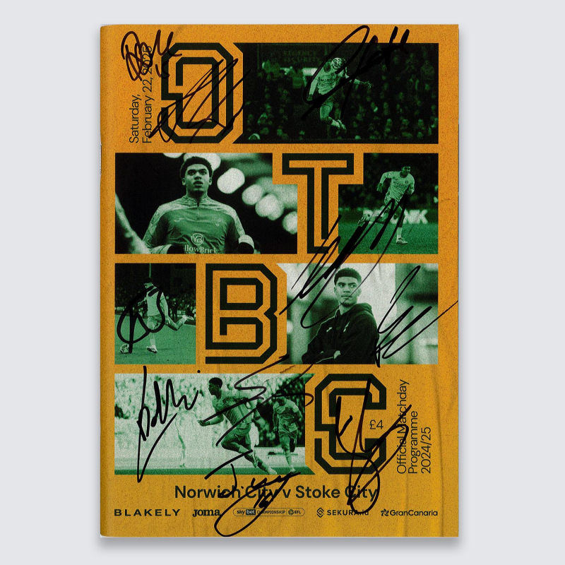 Programme v Stoke City 24-25 - SQUAD SIGNED