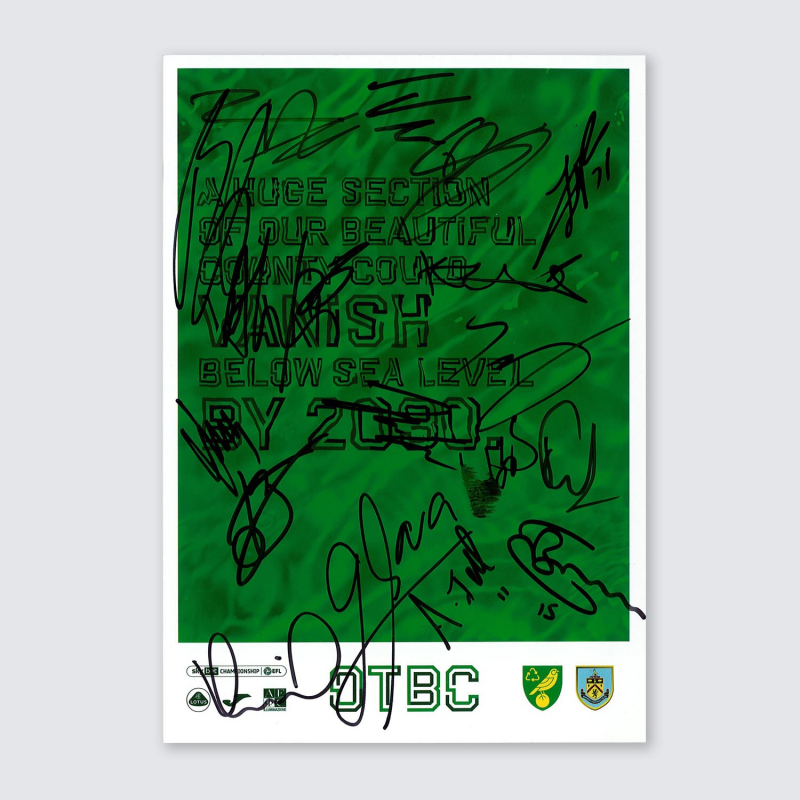Programme v Burnley 22/23 - SQUAD SIGNED