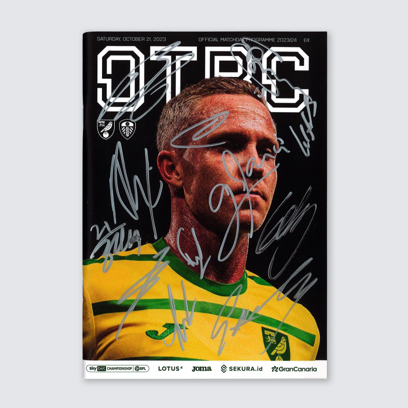 Programme v Leeds United 23/24 - SQUAD SIGNED