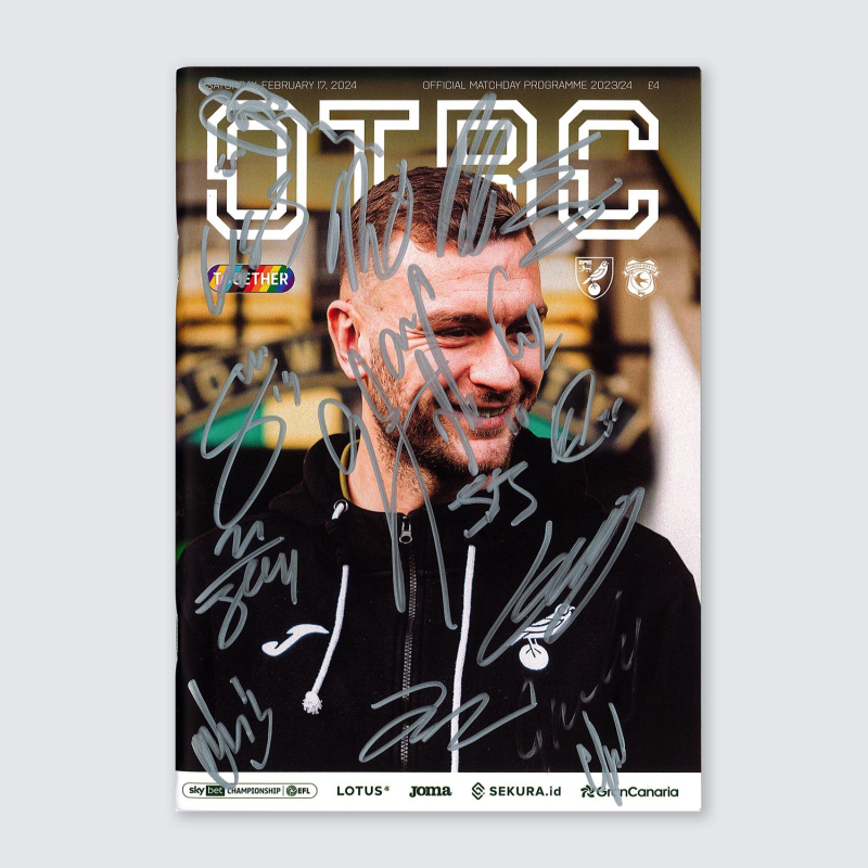 Programme v Cardiff City 23/24 - SQUAD SIGNED
