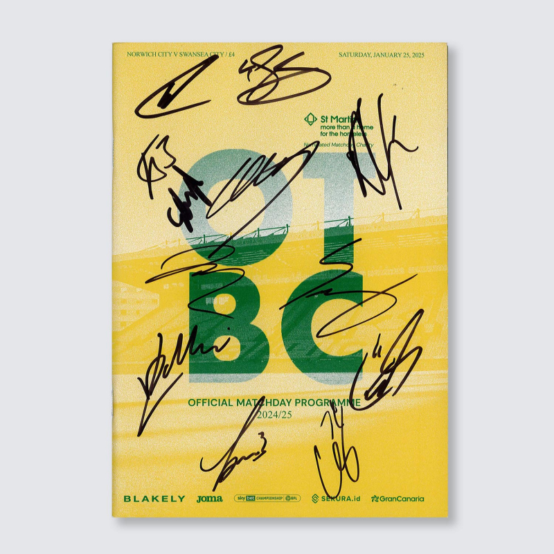 Programme v Swansea City 24/25 - SQUAD SIGNED