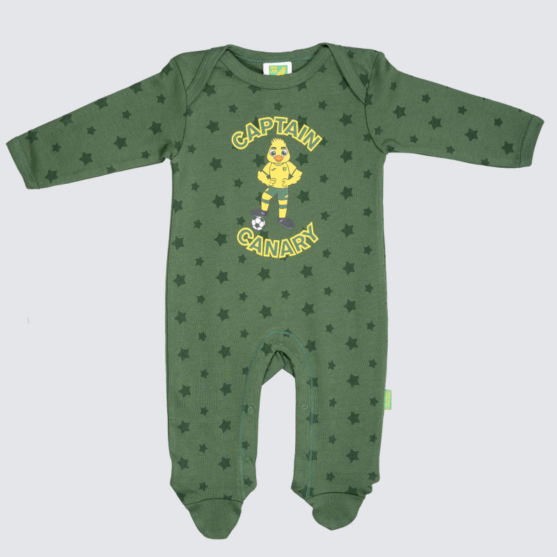 Norwich City Captain Canary Sleepsuit Norwich City Captain Canary Sleepsuit