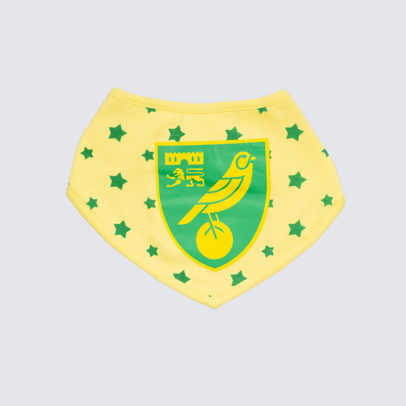 Norwich City Stars Bandana Bib Lemon