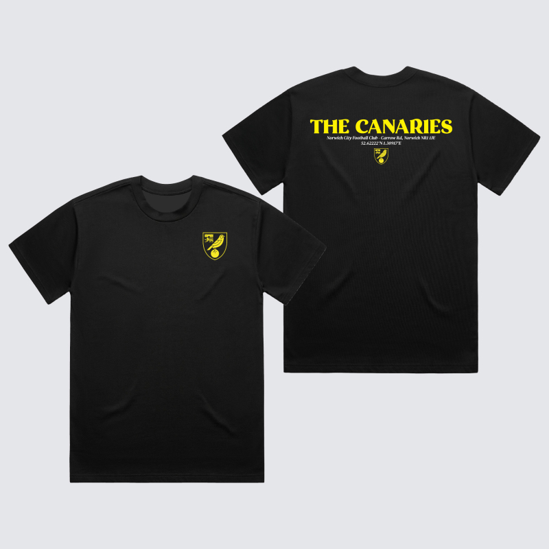 Norwich City Oversized Coordinates T-Shirt Black